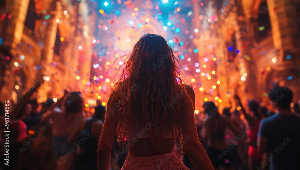 Woman Enjoying A Music Festival