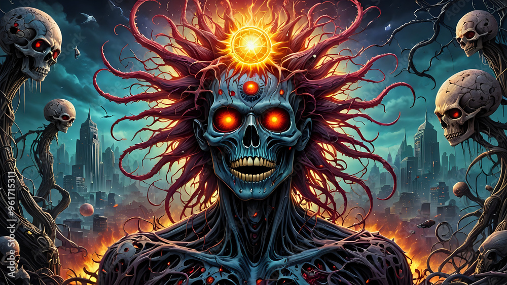 Fototapeta premium Abstraktion Sonnenfresser 16x9. Hintergrund für das Design 4.