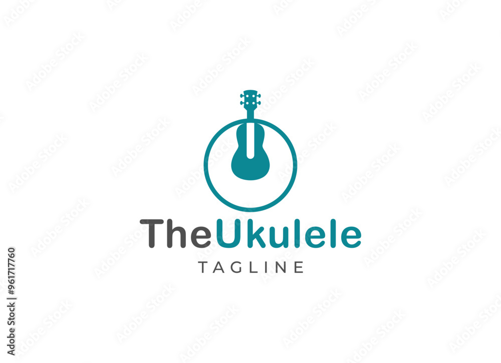 Simple and minimalist ukulele music logo vector illustration. Simple and minimalist ukulele music logo vector illustration.