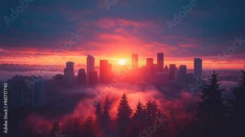 Sunrise Over Cityscape