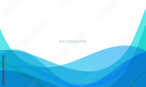 Blue Banner template background, Blue background, Blue wave background