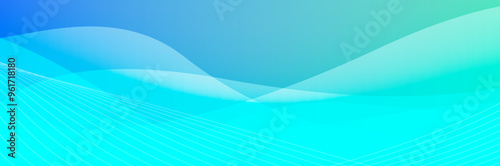 Abstract shiny bright blue waves banner design
