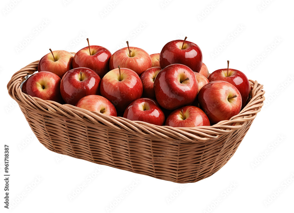 Basket of Red Apples on a transparent background Basket of Red Apples on a transparent background