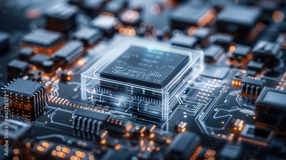 Semiconductor industry, highlighting the importance of the industry, production and testing equipment, production materials, process technology, core software, dark blue background, transparent. Semiconductor industry, highlighting the importance of the industry, production and testing equipment, production materials, process technology, core software, dark blue background, transparent.