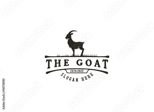 The goat logo design. Goat farms logo vector illustration.