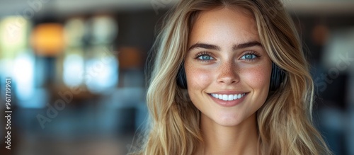 Smiling Woman with Headphones