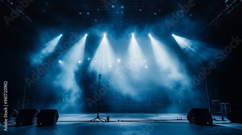 Classic Concert Stage with Fog and Lighting: Atmosphere and Preparation