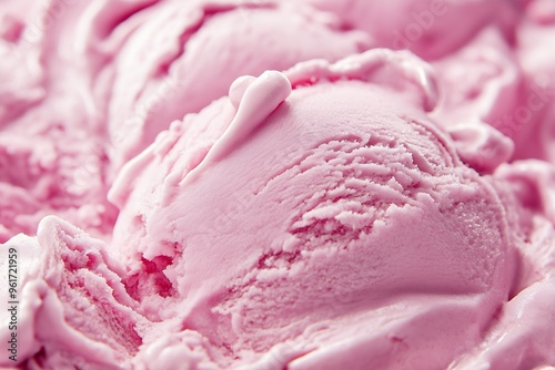 Close-up of pink ice cream with smooth, creamy texture.