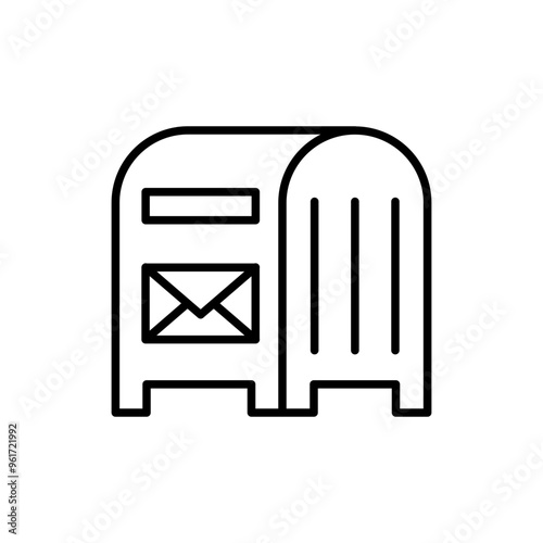 Mailbox outline icons, minimalist vector illustration ,simple transparent graphic element .Isolated on white background