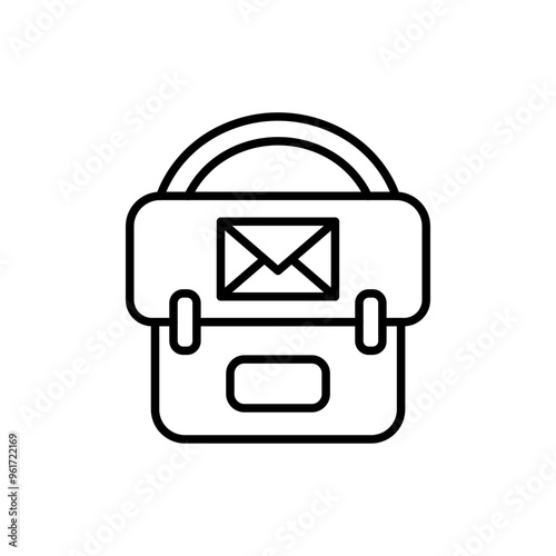 Mail bag outline icons, minimalist vector illustration ,simple transparent graphic element .Isolated on white background