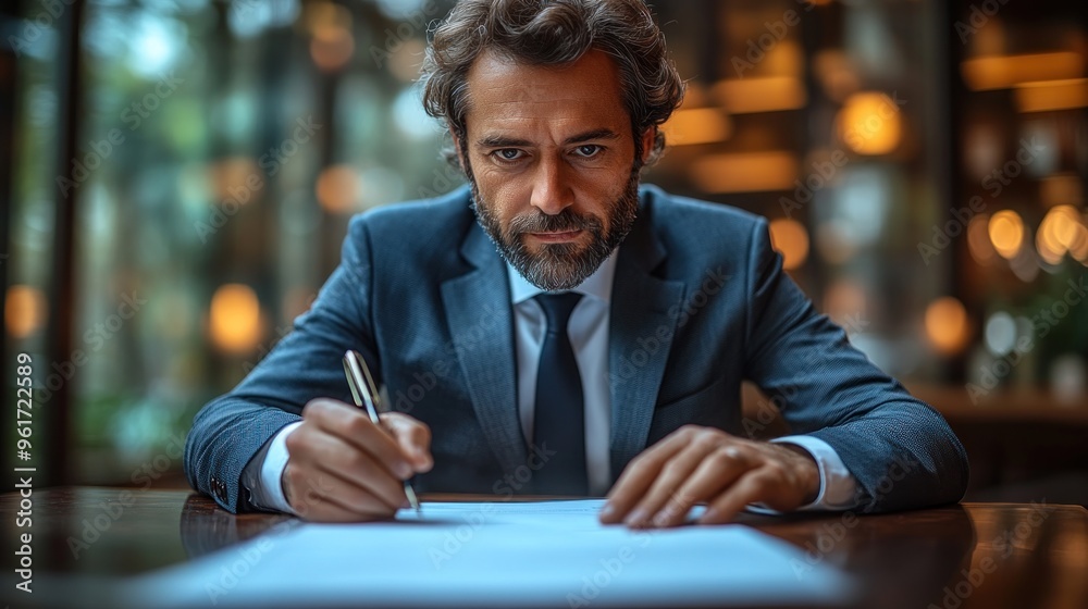 Businessman Signing a Document Businessman Signing a Document