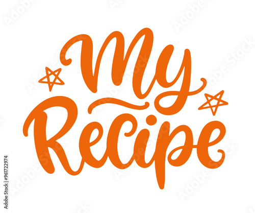 My Recipe Cooking logo hand written lettering