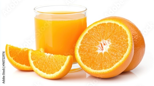 Fresh Orange Juice and Slices