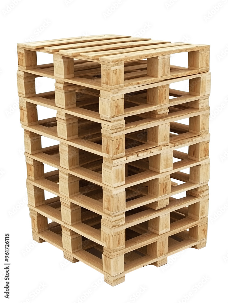 Stack of wooden pallets isolated on transparent background Stack of wooden pallets isolated on transparent background