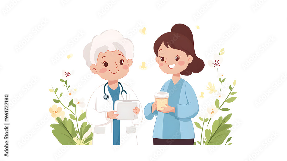 Senior receiving at-home care from a medical profession Senior receiving at-home care from a medical profession