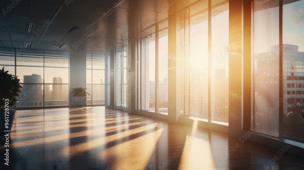 Sunrise Rays in an empty office building Sunrise Rays in an empty office building