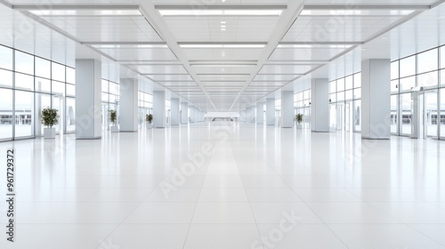 Serene Minimalist Airport: A Seamless Blend of Tranquility and Movement in High Definition, Generative Ai