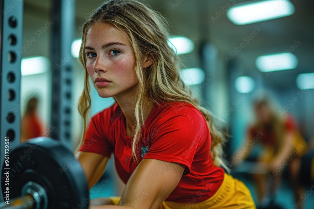 Focused Athlete in Gym