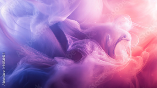 Abstract Swirling Smoke in Pastel Colors - Dreamy Art Background