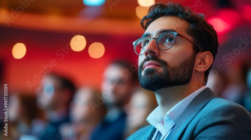 Man at Conference Listening Attentively