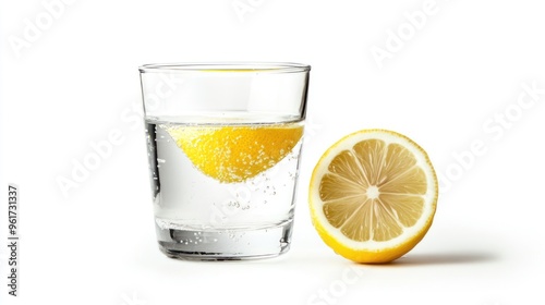 Lemon Slice in Sparkling Water