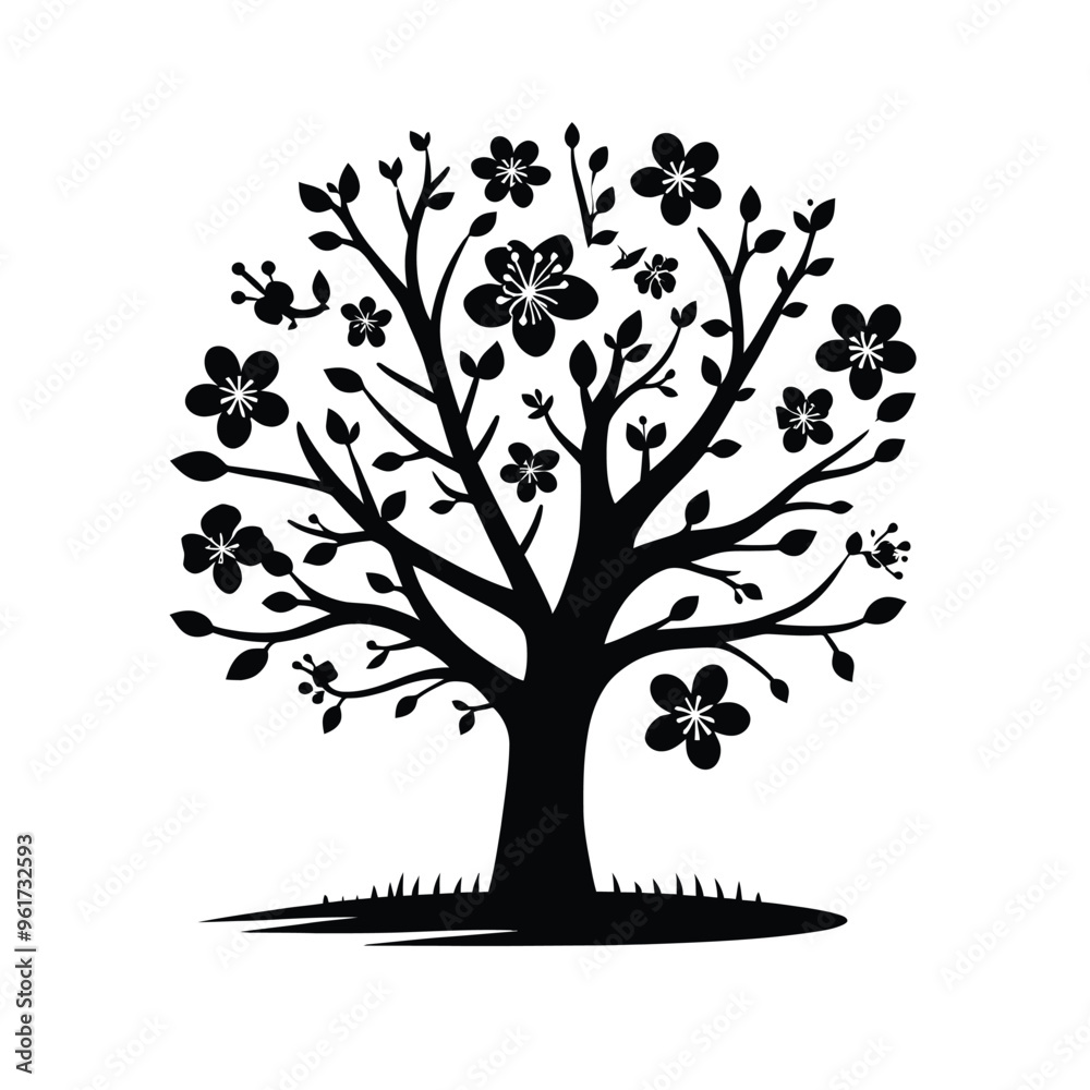 Obraz premium Spring tree silhouette