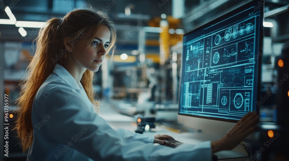 Young Scientist Analyzing Data on a Computer