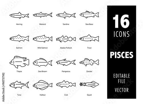 Icon Set Pisces