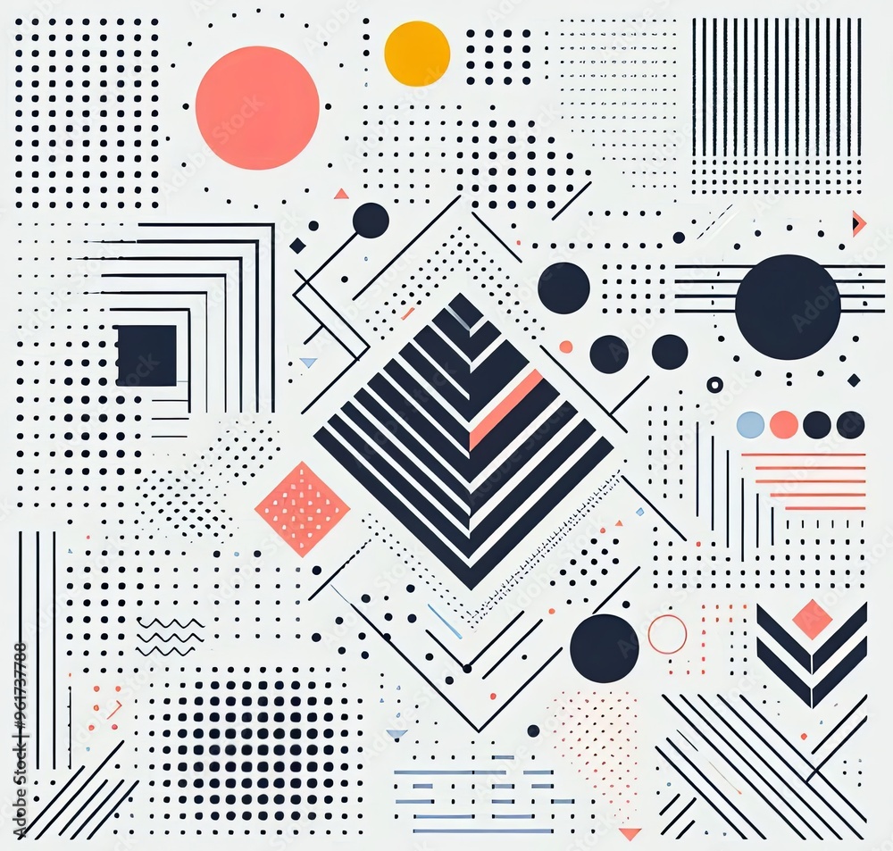 Geometric compositions from black and white aesthetics Geometric compositions from black and white aesthetics