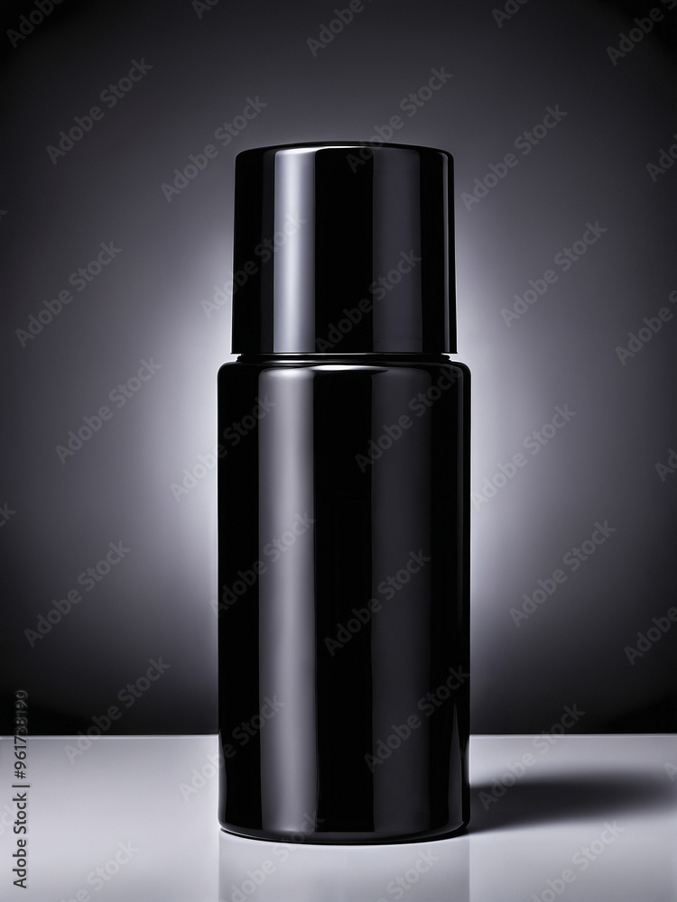 Men packaging packshot blank for mockup in dark grey color and dark background. Men packaging packshot blank for mockup in dark grey color and dark background.