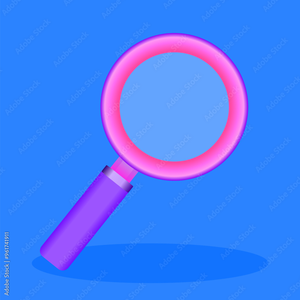 Magnifying glass vector illustration. Suitable for business research content Magnifying glass vector illustration. Suitable for business research content