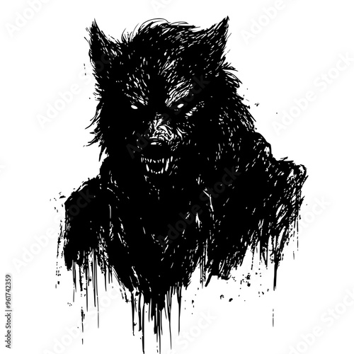 Halloween illustration of werewolf