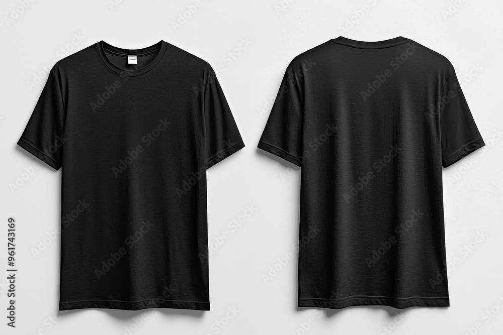 Black Tshirt Mockup Front and Back Isolated created with Generative AI Black Tshirt Mockup Front and Back Isolated created with Generative AI