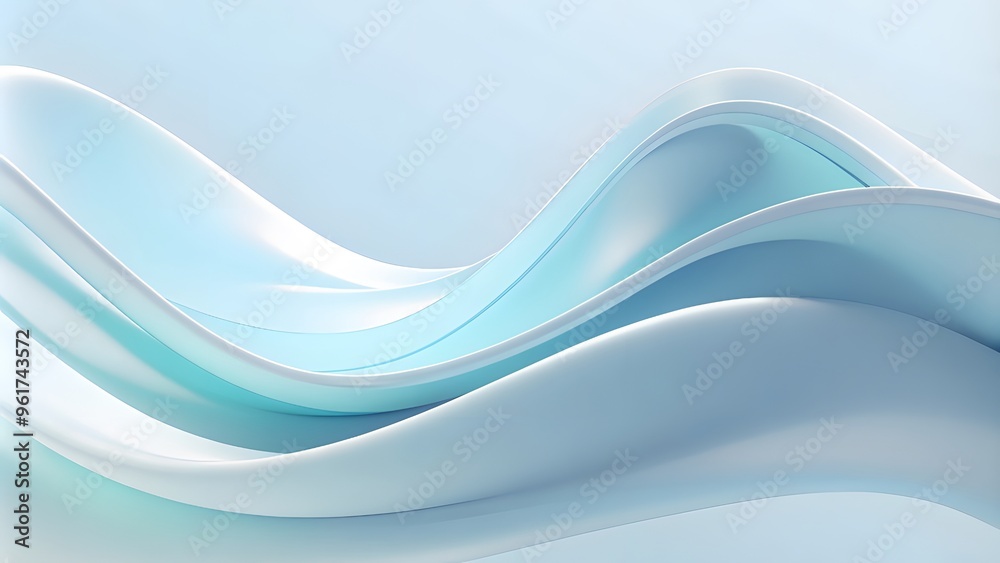 3d Abstract minimalist wavy background in cool blue tones. Abstract smooth waves, soft gradients, light blue and white tones, fluid shapes background 3d Abstract minimalist wavy background in cool blue tones. Abstract smooth waves, soft gradients, light blue and white tones, fluid shapes background