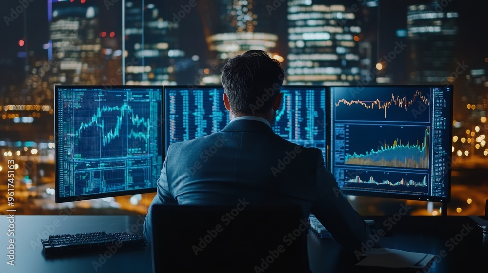 Financial Analyst at Work in Modern Office Financial Analyst at Work in Modern Office