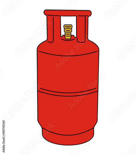 Gas Cylinder Illustration Suitable for the design of kitchen equipment, especially gas stoves