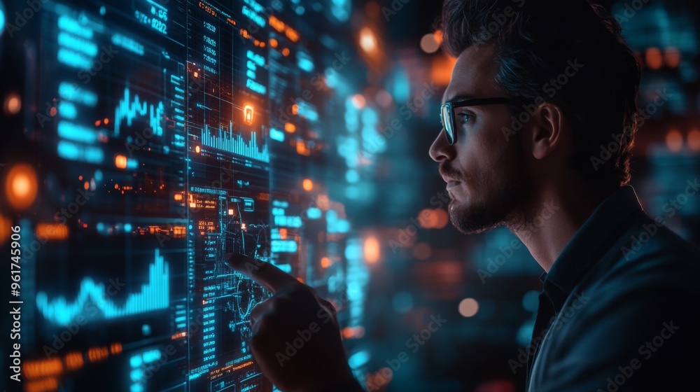 Data Analyst Working on Advanced AI Interface Data Analyst Working on Advanced AI Interface