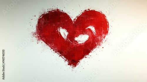 A dazzling red heart on a light background, evoking feelings of love and warmth