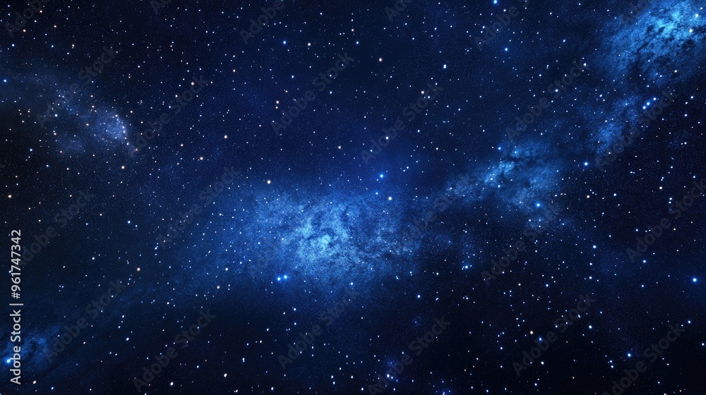 Naklejka premium Starry night sky with the Milky Way, evoking wonder and the infinite beauty of the cosmos.