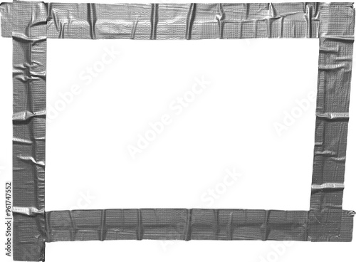 Large halftone tape frame texture with a transparent background