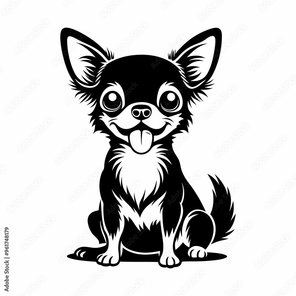 black chihuahua dog on a white background black chihuahua dog on a white background