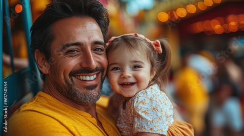 Father and Daughter's Joyful Moment at the Carnival