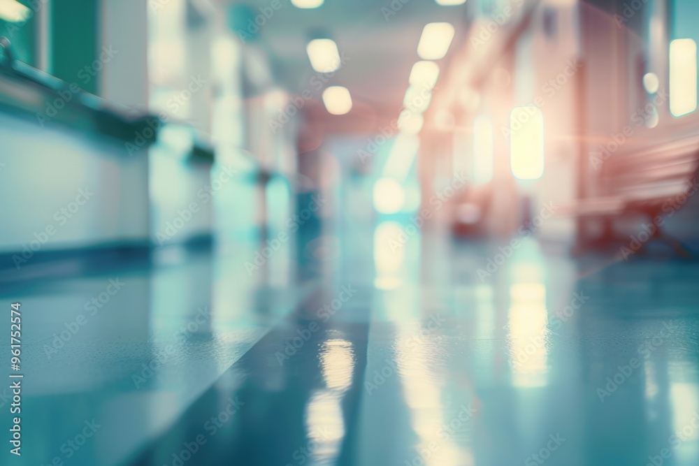 Blurred abstract hospital background, clean sterile atmosphere and medical interior Blurred abstract hospital background, clean sterile atmosphere and medical interior
