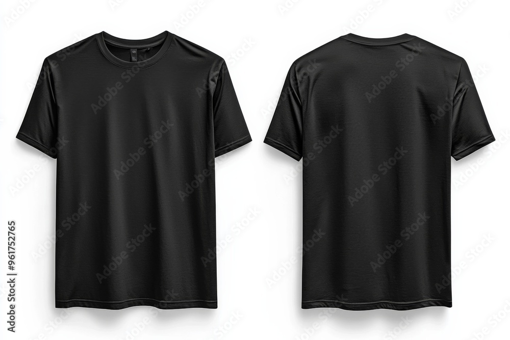 Black Tshirt Mockup Front and Back Isolated created with Generative AI Black Tshirt Mockup Front and Back Isolated created with Generative AI
