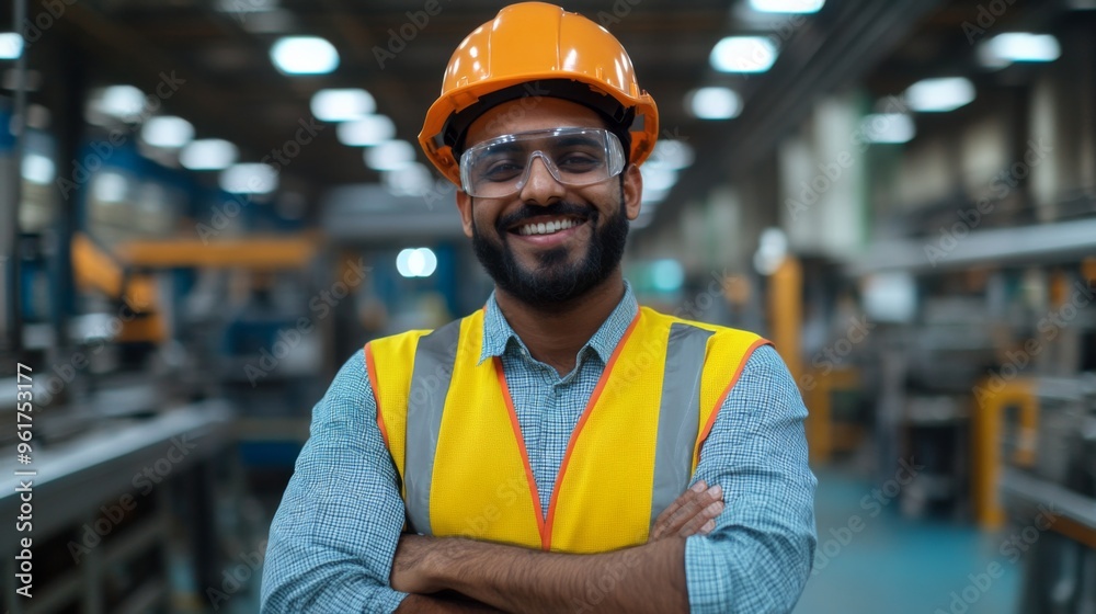 Industrial worker in safety gear
