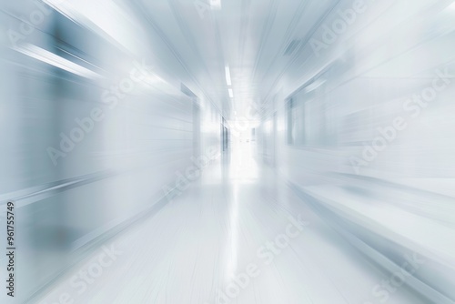 Abstract blurred hospital background with clean interior and clinical atmosphere