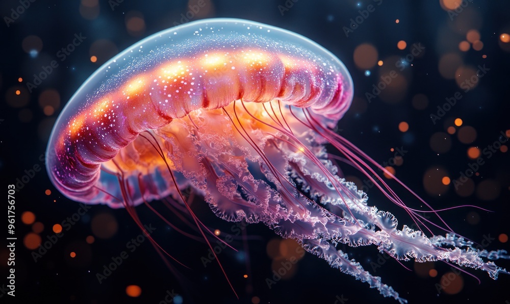 Glowing Jellyfish in the Ocean Depths