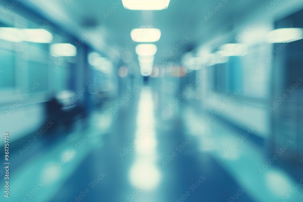 Blurred abstract hospital background, clean sterile atmosphere and medical interior Blurred abstract hospital background, clean sterile atmosphere and medical interior