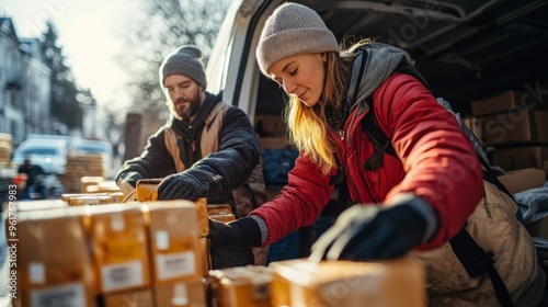 Courier Team Sorting Packages