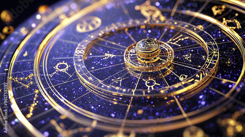 Wallpaper Mural a sophisticated astrological chart with a focus on celestial symbols and details Torontodigital.ca